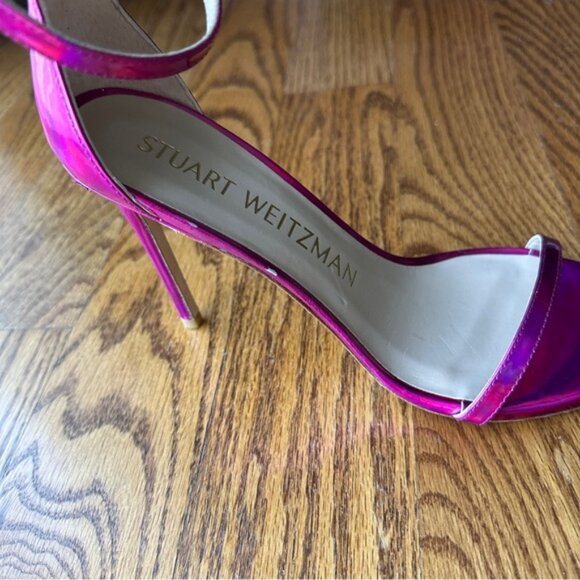 Stuart Weitzman Nudistcurve Pink Leather Wmn's Sandals Sz 8.5 New w little flaws - Picture 9 of 9